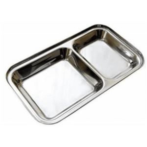 ss 2 compartment plate