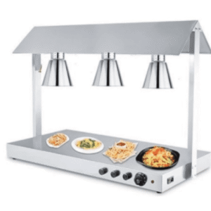 food warmer  with  lamp (triple - silver)