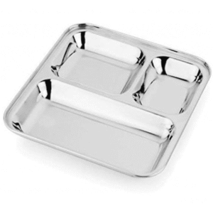 SS 3 compartment plate