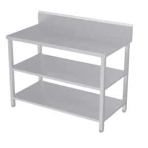 service table with 2 u/s & backsplash