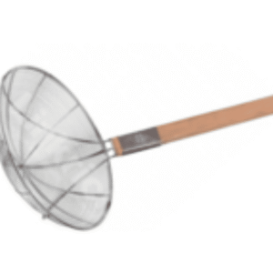 wooden flat handle noodle strainer